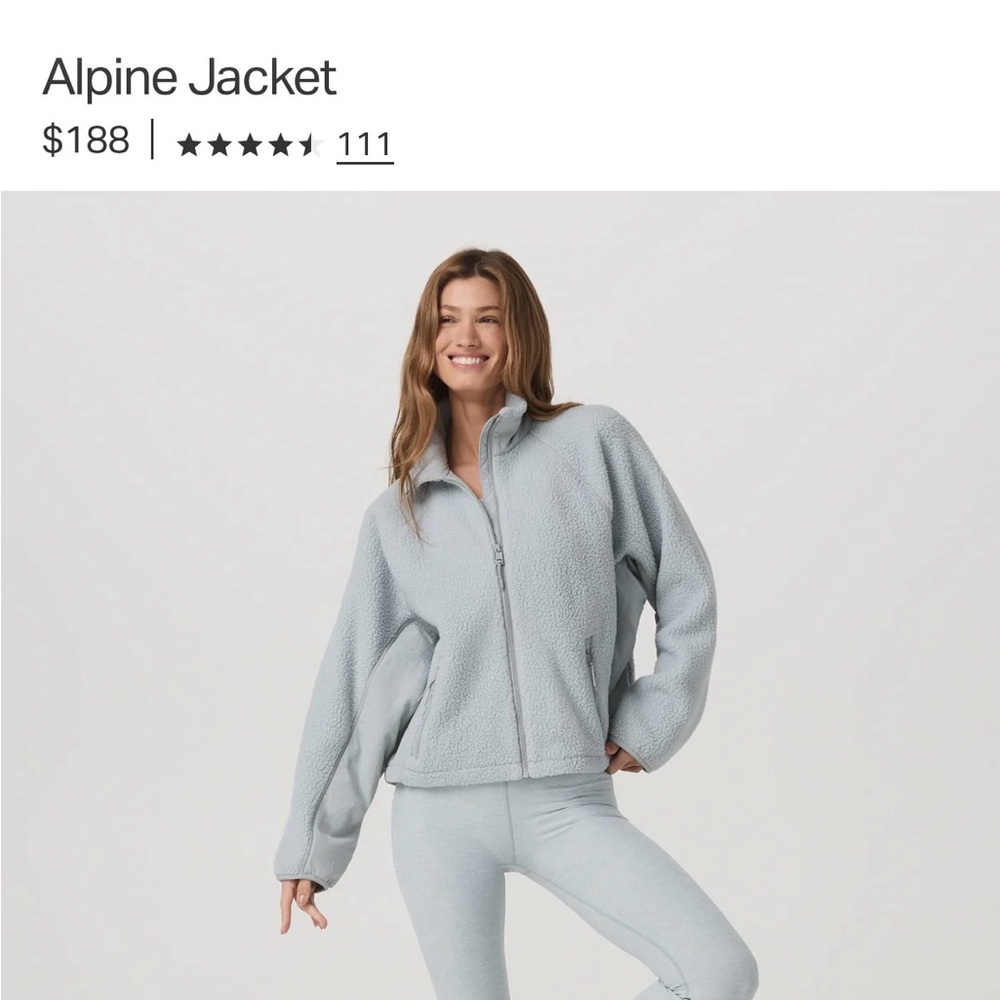 NWOT Vuori Alpine Jacket in Blue Haze